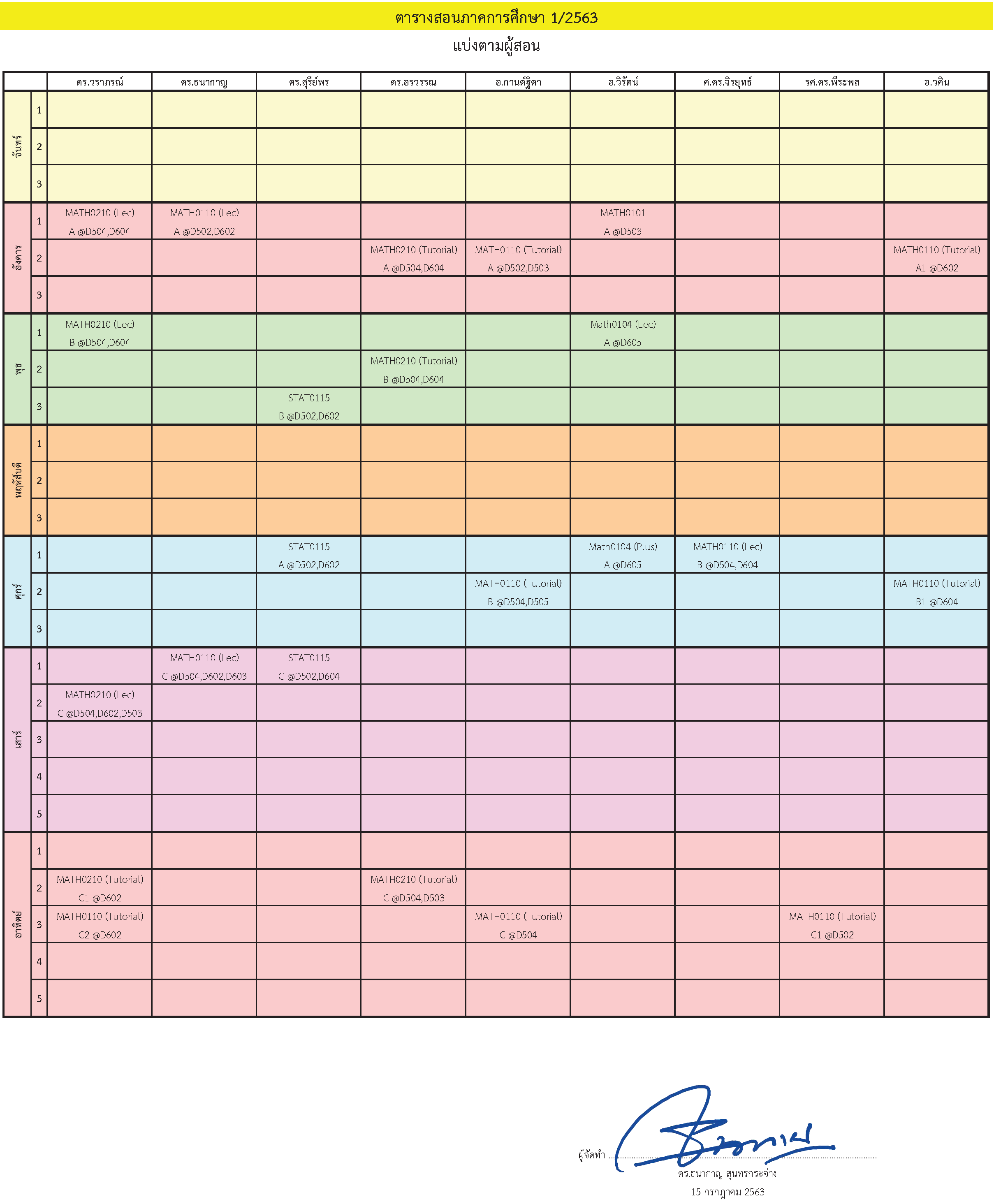 631TimeTable Staff