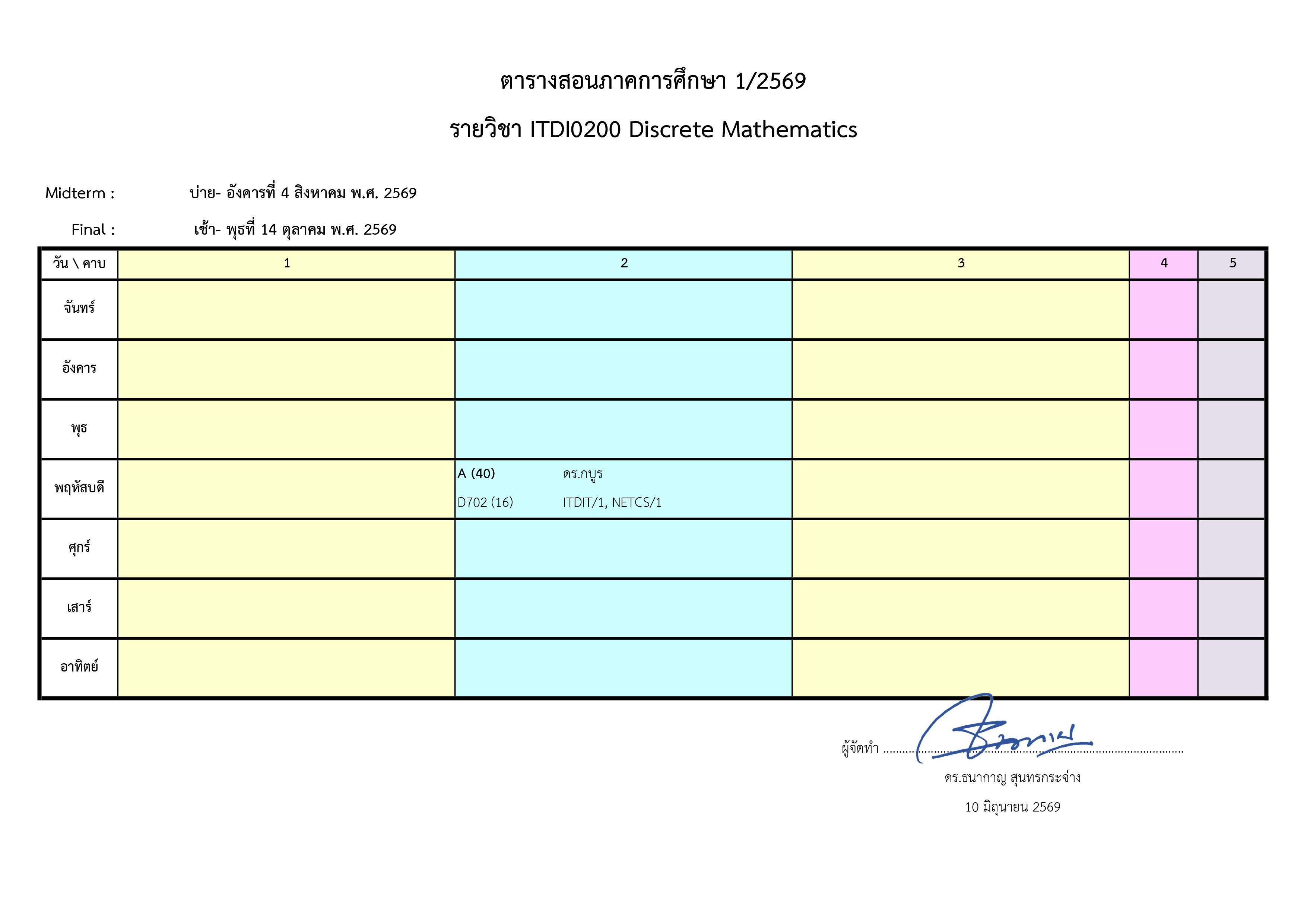 691TimeTable 06ITMI0200